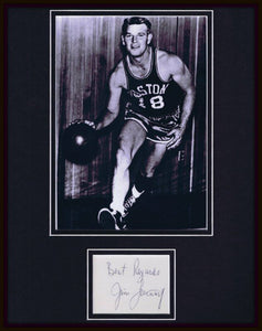 Jim Lostucoff Signed Framed 11x14 Photo Display JSA Celtics