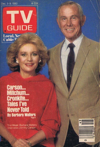 ORIGINAL Vintage Dec 3 1983 TV Guide No Label Johnny Carson Barbara Walters