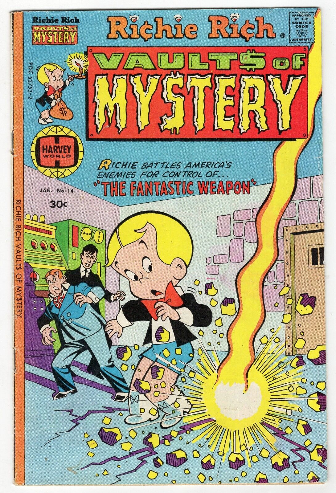 Richie Rich Vault of Mystery #14 VINTAGE 1977 Harvey Comics Stretch Armstrong Ad