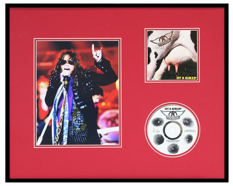 Steven Tyler Framed 16x20 Aerosmith Get a Grip CD & Photo Display 