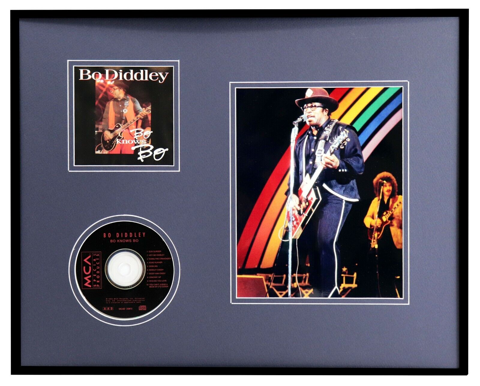 Bo Diddley 16x20 Framed Bo Knows Bo CD & Photo Display