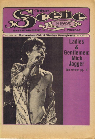 ORIGINAL Vintage 1974 The Scene Weekly Magazine Vol 5 #27 Mick Jagger RARE