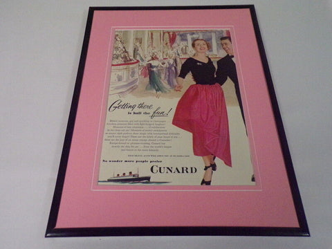 1951 Cunard Cruise Lines Framed 11x14 ORIGINAL Vintage Advertisement 