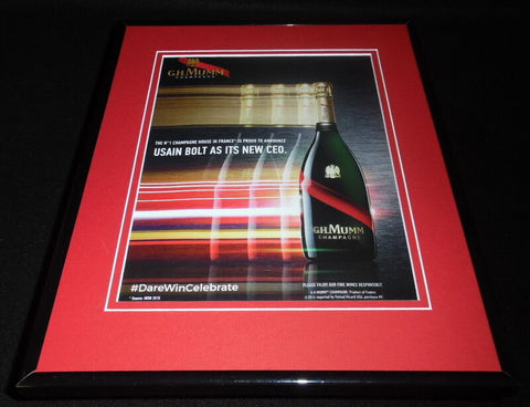 Usain Bolt 2016 GH Mumm Champagne Framed 11x14 ORIGINAL Advertisement