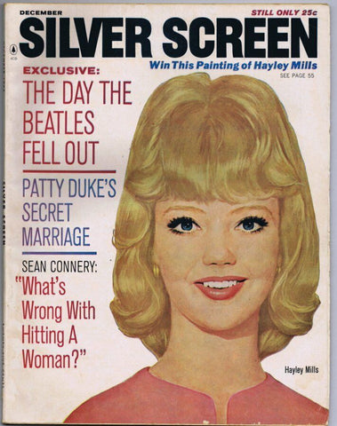 ORIGINAL Vintage December 1964 Silver Screen Magazine Hayley Mills The Beatles