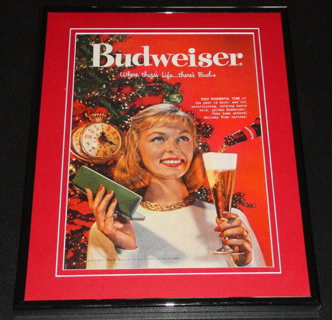 1958 Budweiser Beer 11x14 Framed ORIGINAL Vintage Advertisement