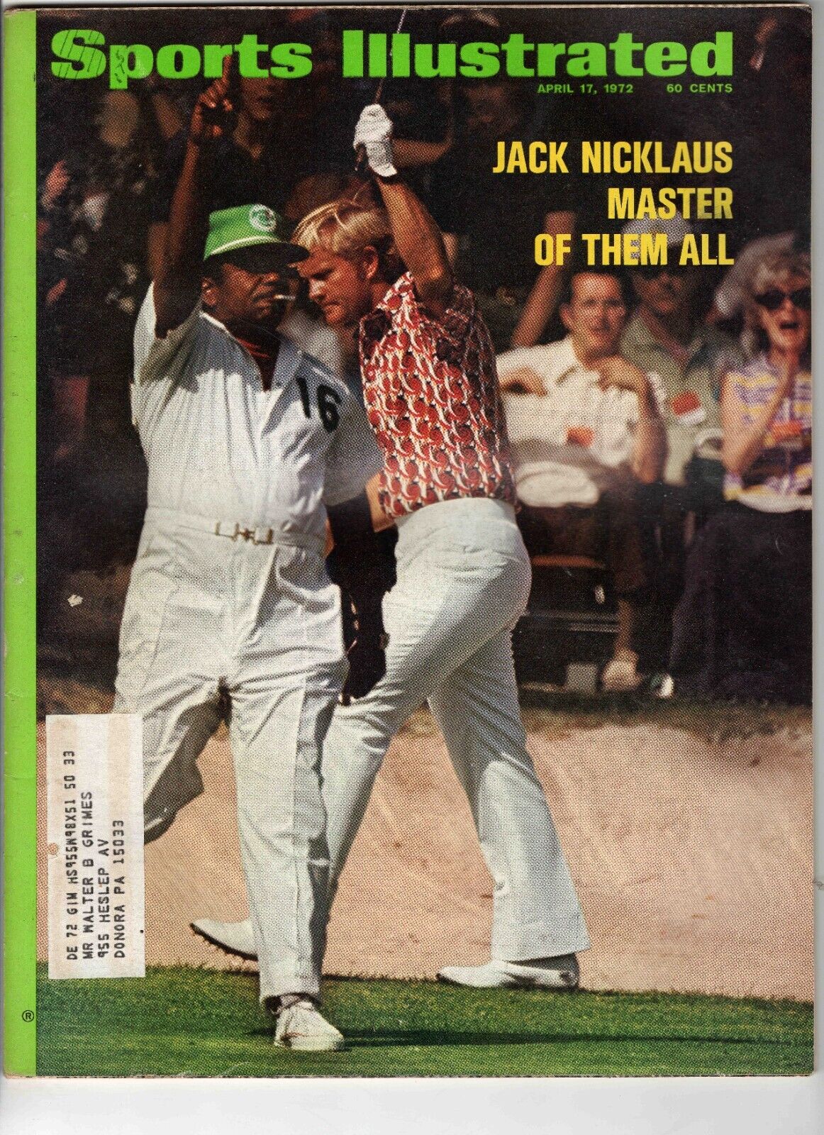 Apr 17 1972 Sports Illustrated Magazine Jack Nicklaus Masters