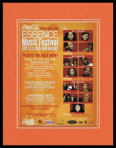 2005 Coca Cola Essence Music Festival Framed 11x14 ORIGINAL Advertisement