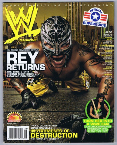 ORIGINAL Vintage August 2007 WWE Magazine Rey Mysterio