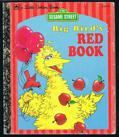 ORIGINAL Vintage 1990 Sesame Street Big Bird's Red Book Golden Book  