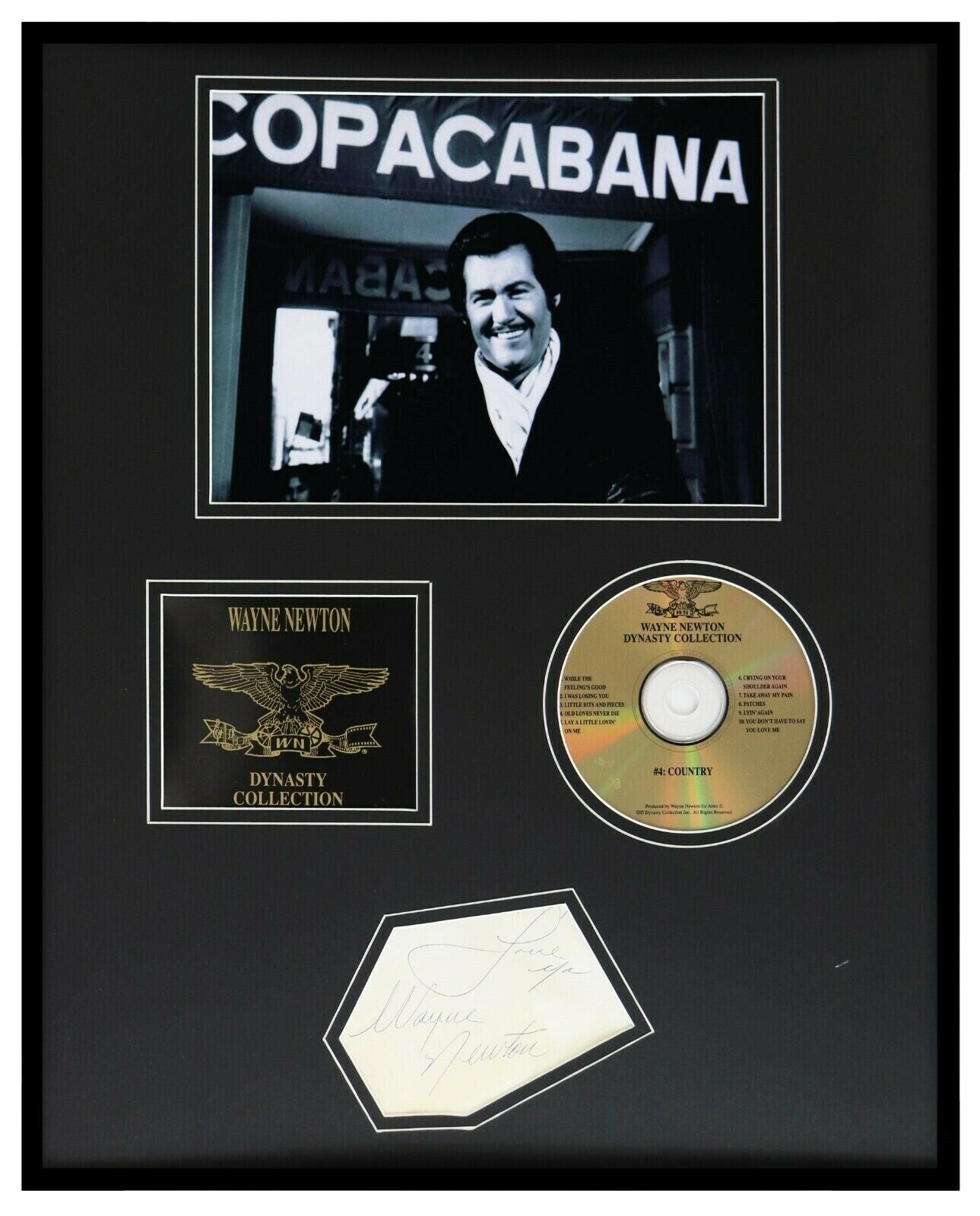 Wayne Newton Signed Framed 16x20 Dynasty Collection CD & Photo Display