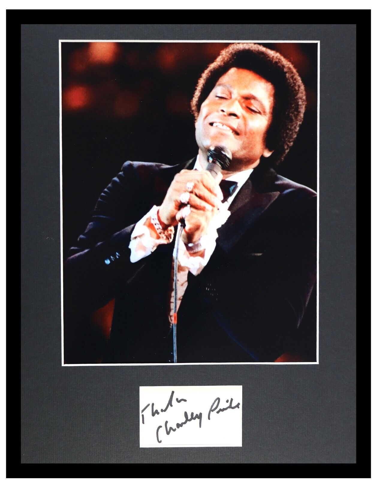 Charley Pride Signed Framed 11x14 Photo Display