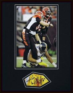 Kimo von Oelhoffen Signed Framed 11x14 Photo Display Steelers vs Bengals