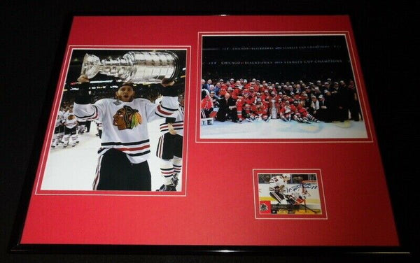 Patrick Kane Signed Framed 16x20 Photo Set JSA Blackhawks w/ Stanley Cup