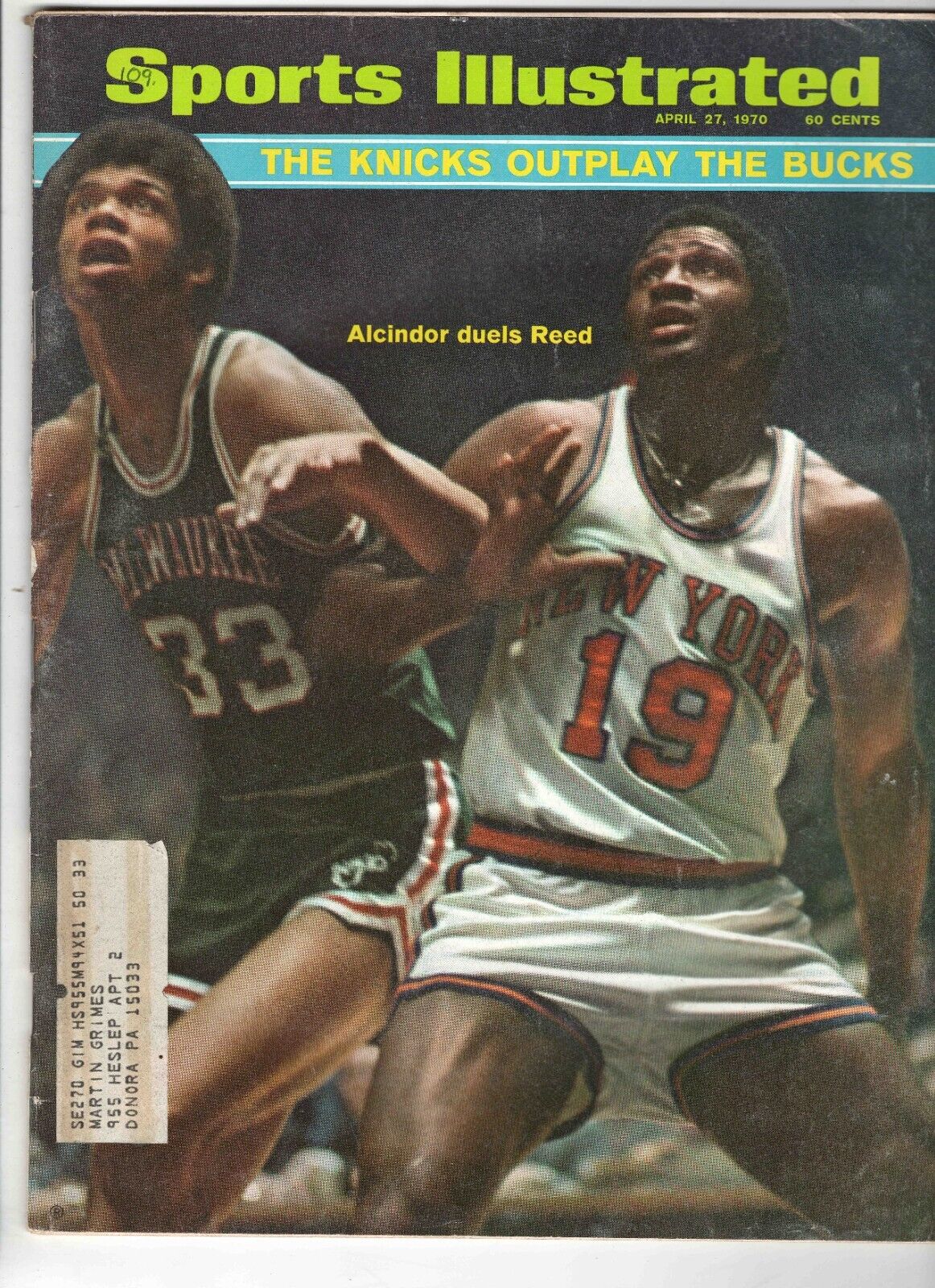 Apr 27 1970 Sports Illustrated Magazine Lew Alcindor Willis Reed Knicks Bucks