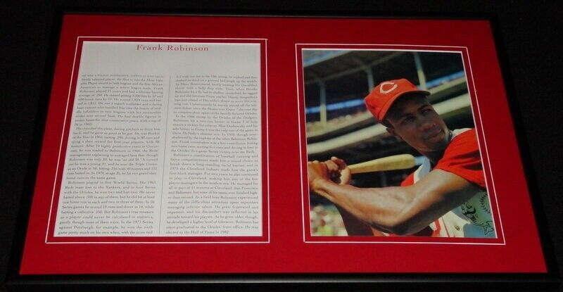 Frank Robinson Reds Framed 12x18 Photo Display 