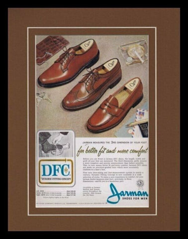 1966 Jarman Men's Shoes Framed 11x14 ORIGINAL Vintage Advertisement