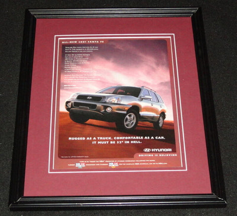 2001 Hyundai Santa Fe Framed 11x14 ORIGINAL Vintage Advertisement