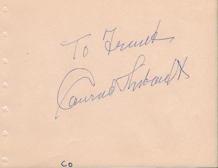 Conrad Thibault Signed Vintage Album Page