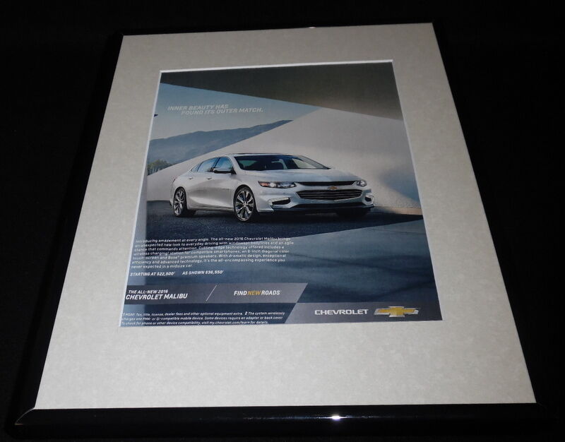 2016 Chevrolet Malibu Framed 11x14 ORIGINAL Advertisement I