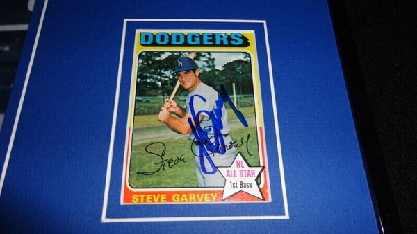 Steve Garvey Signed Framed 11x17 Photo Display 1974 All Star MVP Dodgers