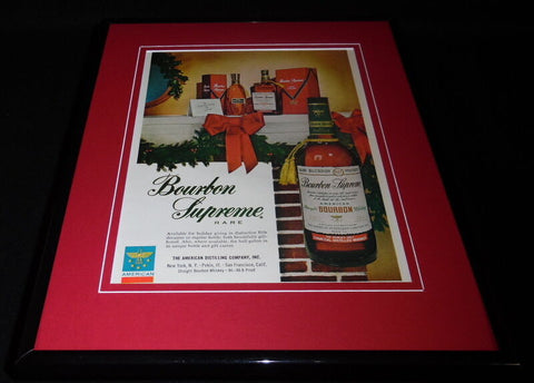 1966 Bourbon Supreme Whiskey Framed 11x14 ORIGINAL Vintage Advertisement