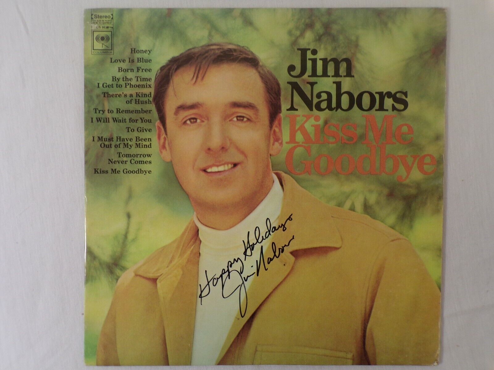 Jim Nabors Kiss Me Goodbye Signed Vinyl Record Album JSA 