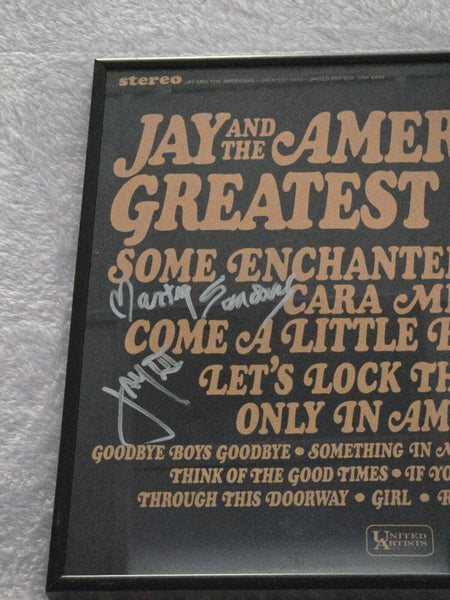 Jay & The Americans Signed Framed Greatest Hits Record Album In Person