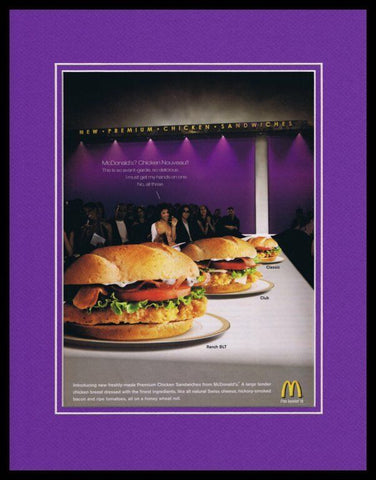 2005 McDonald's Chicken Sandwiches 11x14 Framed ORIGINAL Vintage Advertisement