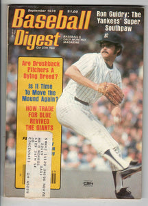 Sep 1978 Baseball Digest Magazine Ron Guidry Yankees