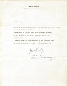 Peter Bonerz Signed 1974 Typed Letter & Baked Chicken Recipe