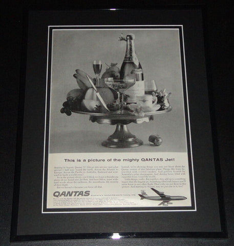 1959 Quantas Airlines Jet 11x14 Framed ORIGINAL Vintage Advertisement