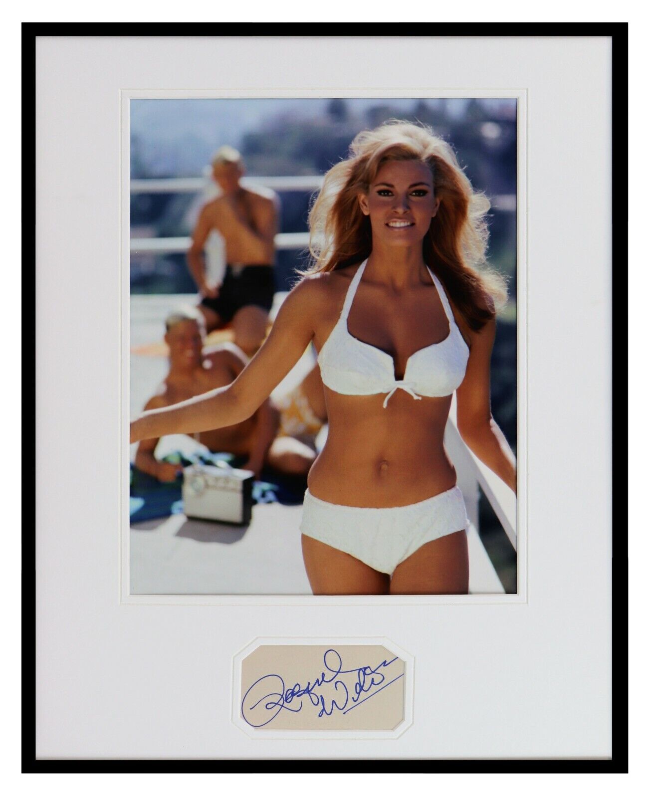 Raquel Welch Signed Framed 16x20 Bikini Photo Display JSA