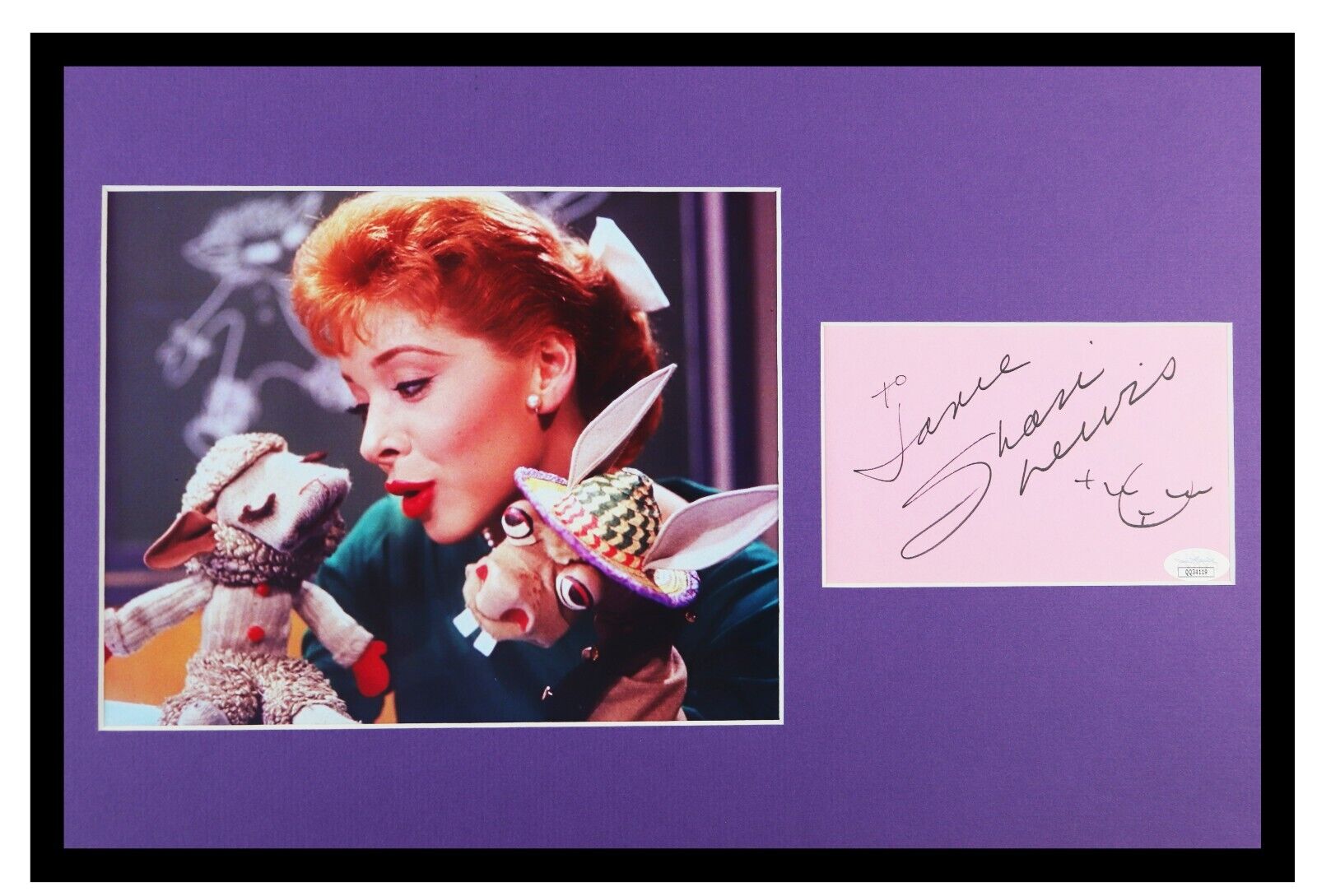 Shari Lewis Signed Framed 12x18 Photo Display JSA Lambchop