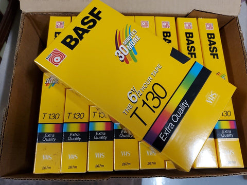 VINTAGE SEALED BASF T130 VHS 6.5 Hour Blank Cassette Tape