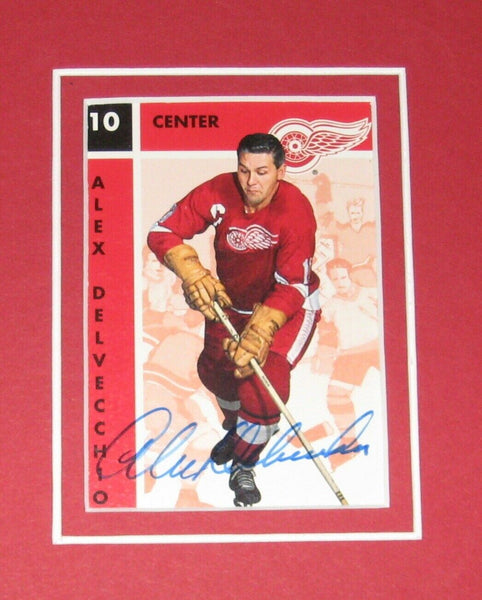 Alex Delvecchio Signed Framed 11x17 Photo Display Red Wings