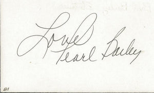 Pearl Bailey Signed 3x5 Index F