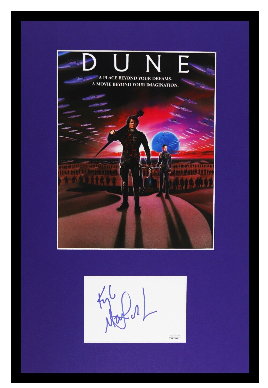 Kyle MacLachlan Signed Framed 12x18 Dune Poster Display JSA