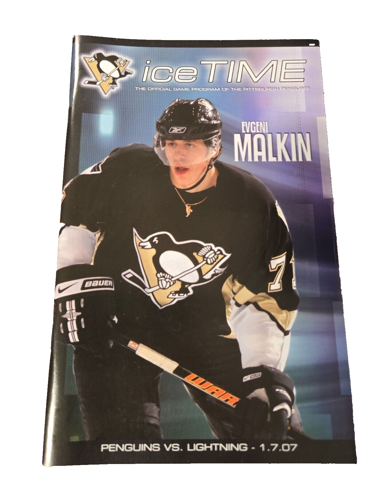 Jan 7 2007 Lightning @ Penguins Program Evgeni Malkin Sidney Crosby Goal