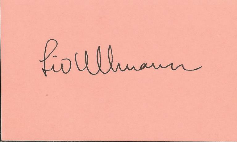 Liv Ullmann Signed Vintage 3x5 Index Card JSA