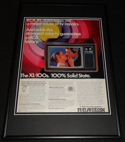 1972 RCA XL-100 TV Framed 12x18 ORIGINAL Advertisement