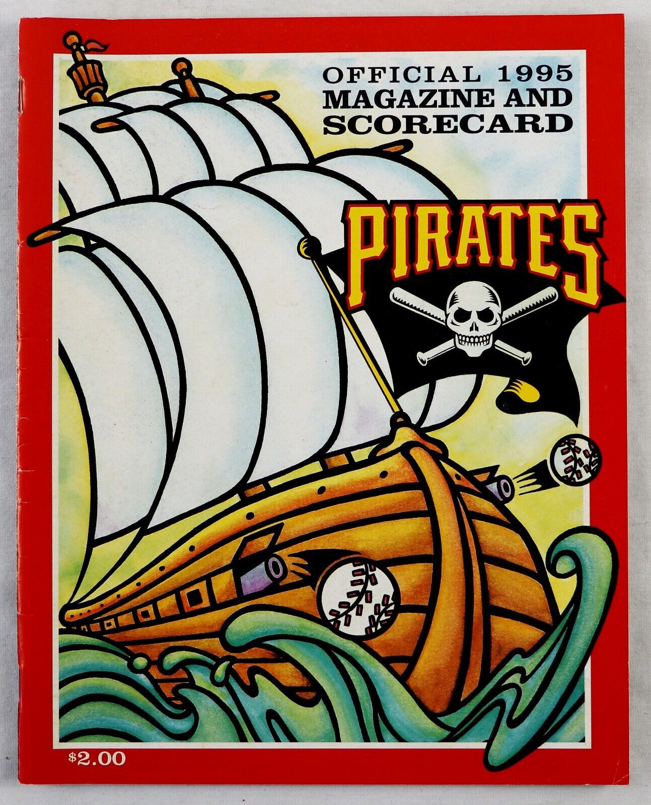 1995 Giants @ Pittsburgh Pirates Game Program Unscored Barry Bonds