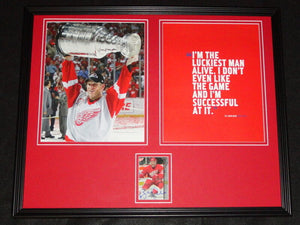 Brett Hull Signed Framed 16x20 Photo Set Red Wings