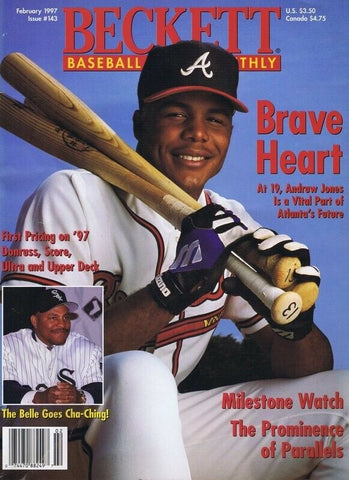 ORIGINAL Vintage Feb 1997 Beckett Baseball Magazine Andruw Jones Braves