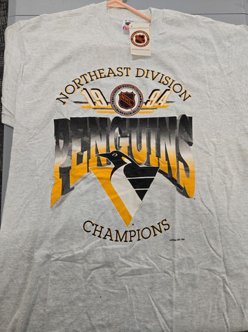 VINTAGE Deadstock 1994 Pittsburgh Penguins Northeast Champs T-Shirt XL NWT