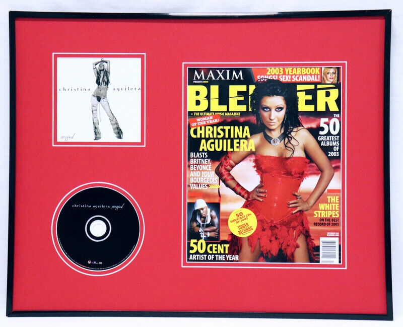 Christina Aguilera 16x20 Framed 2003 Blender Magazine & Stripped CD Display