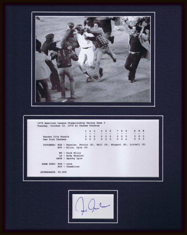 Chris Chambliss Signed Framed 11x14 Photo Display Yankees 1976 ALCS HR