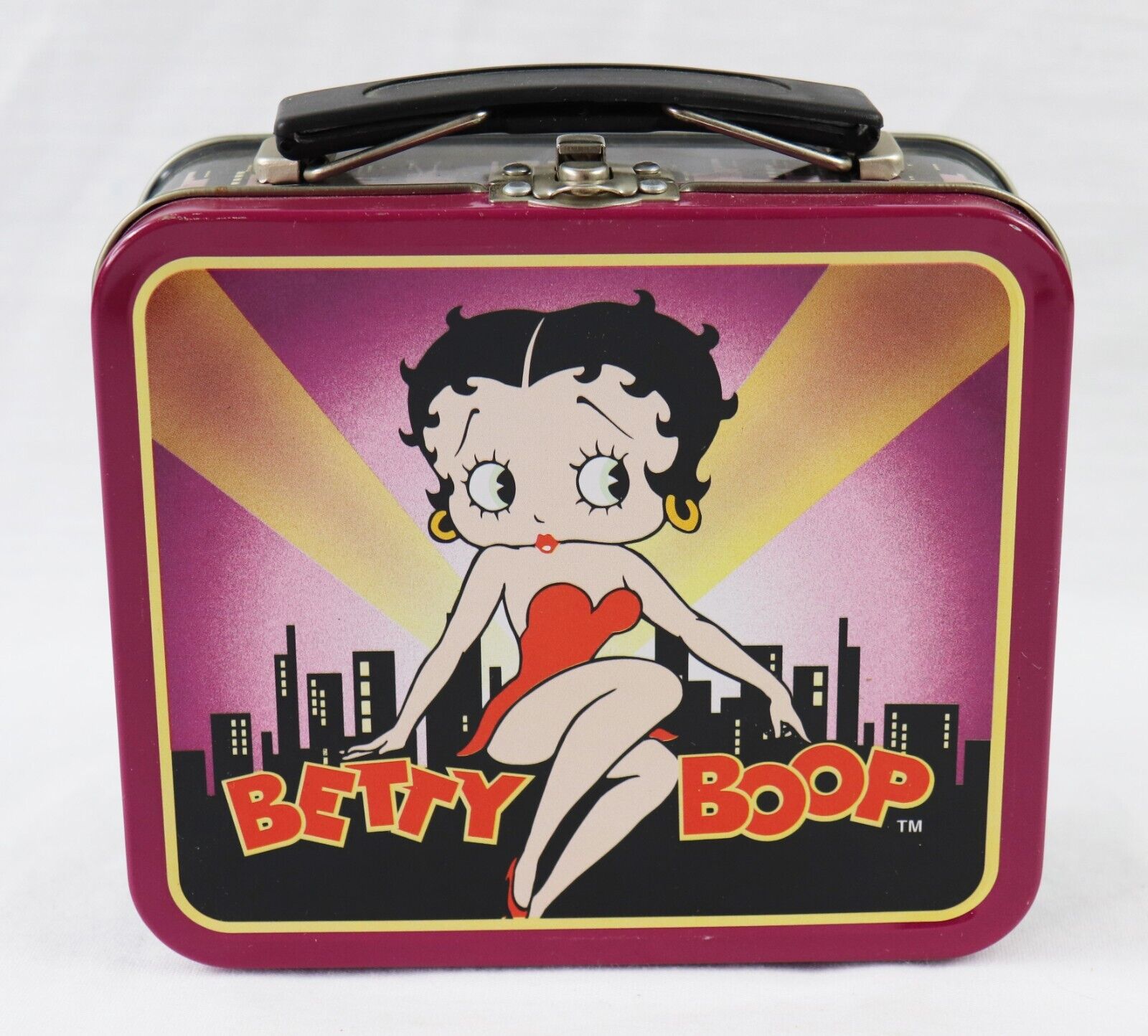 VINTAGE 2005 King Features Betty Boop Purple Metal Lunch Box