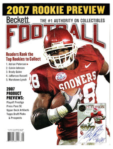 May 2007 Beckett Football Magazine #206 Adrian Peterson Oklahoma