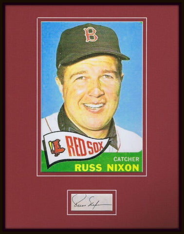 Russ Nixon Signed Framed 11x14 Photo Display Red Sox Braves